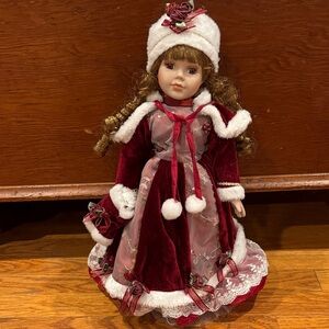 Elegant Red and White Doll
